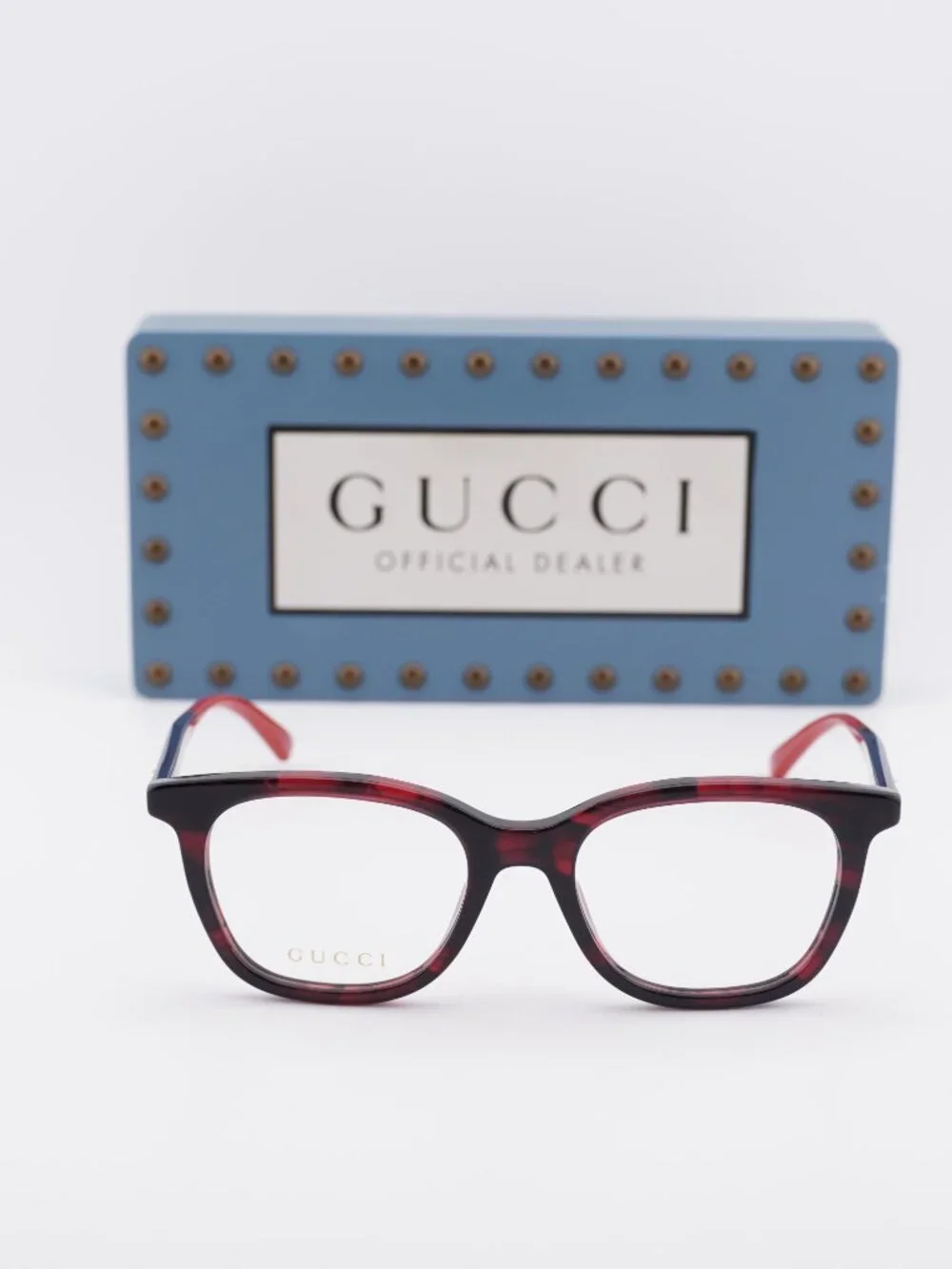 Gucci GG1864O 003 Square Eyeglasses 50mm - Red Havana